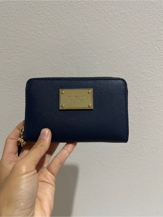 Michael Kors Handbags - Michael Kors Navy Zip-Around Wallet mini clutch